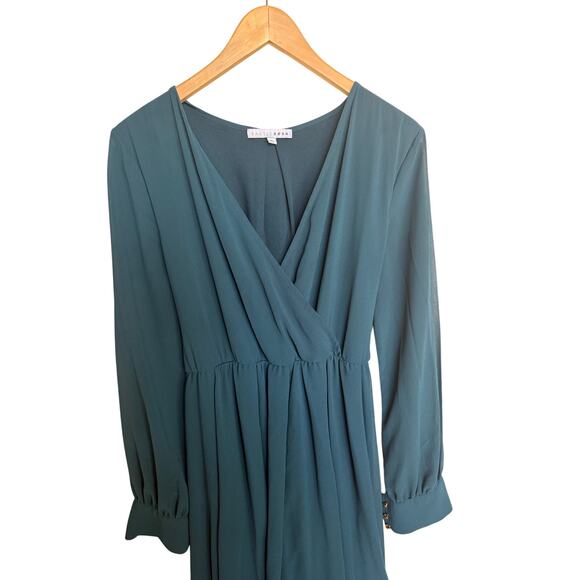 Baltic Born Lydia Maxi Dress Women’s XL Topaz Teal Long Sleeve Wrap Flowy Gown - Picture 3 of 7
